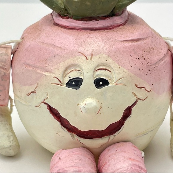 VINTAGE 80's Fruit Vegetable Shelf Sitter Anthropomorphic Resin Turnip - Picture 4 of 14